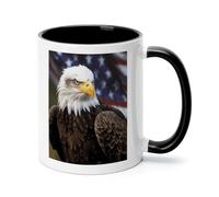 American Bald Eagle Ceramic Coffee Mug with Handle 11 Ounces, Porcelain Mug Coffee Cup Tea Mug Water Cup Ideal for Coffee,Tea,Latte,Cappuccino,Microwave & Dishwasher Safe Unique Gift Cup