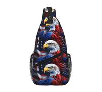 American Bald Eagle Crossbody Sling Bag Crossbody Shoulder Chest Bag Shoulder Strap Waist Fanny Pack Men Women