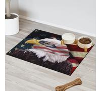 American Bald Eagle Flag Pet Feeding Mat for Cat Dog Water Bowl Food Mats Pet Feeding Mats Absorbent Nti-Slip Contain Spills Protects Floors Placemat 60.9 x 81.2 cm