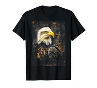 American Bald Eagle Landscape Grunge Pattern T-Shirt