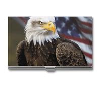 American Bald Eagle Metal Business Card Case for Men Women Slim Pocket Purse Multi Wallet Professional Pocket Card Holder for Name Card Credit Card, style, One Size