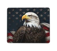 American bald eagle Mouse Pad with Stitched Edge, Comfortable Mouse Pads with Non-Slip Rubber Base Gaming Mouse Mat Washable Mousepads Computers Laptop Desk Accessories for Office 7 x 8.6 in