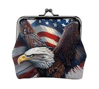 American Bald Eagle Print Fashion forward Women Coin Purse Cute Mini Zipper Wallet with Kiss Lock Waterproof