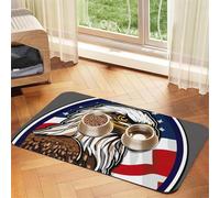 American Bald Eagle print PU Leather Feeding Mat for Dogs Cats Pet Food Mat Absorbent Non-Slip Rubber Bottom