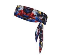 American Bald Eagle Print Sports Head Tie,Adjustable Sports Headband for Sports, Fitness, Working Out, Yoga