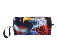 American Bald Eagle print Travel Toiletry Pouch, Pencil Bag Canvas Makeup Bag, Multi-Purpose Cosmetic Bag with Zipper, White, One Size