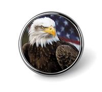 American Bald Eagle Round Lapel Pins Backpack Pin Cute Brooch Decoration Brooches for Women Men Fashion Button Badges for Hat Backpacks Purses Jackets Shirt Suit