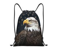 American Bald Eagle Unisex String Backpack Foldable Drawstring Bag Large Swimming Bags For Travel Sports Football