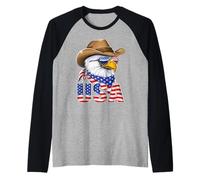 American Bald Eagle US Flag Patriotic 4th of July Patriotism Raglan Baseball Tee
