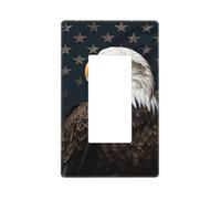American bald eagle Wall Plate Cover 1 Gang Light Switch Cover Decorative Single Duplex Wall Plates Standard Size Decorator Blank Electrical Switch Plate Cover for Electrical Outlets