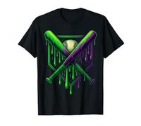 American Baseball Drip Ice Cream for Boys Ball and Bat Youth T-Shirt