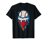 American Baseball Drip Patriotic for Boys Ball and Bat Youth T-Shirt