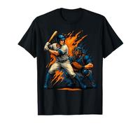American Baseball Drip Patriotic for Boys Ball and Bat Youth T-Shirt