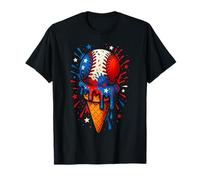 American Baseball Drip Patriotic for Boys Ball and Bat Youth T-Shirt