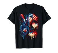 American Baseball Drip Patriotic for Boys Ball and Bat Youth T-Shirt