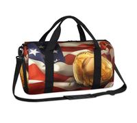 American Baseball Flag Sports Duffel Bags USA Baseball Weekend Overnight Bag Casual Tote Holdall Travel Gym Luggage Duffel Bag for Kids Girls Boys Women Men