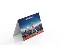 American Baseball Game Happy Birthday Greeting Card 125mm x 178mm Including Envelope PT251