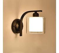 American Bedroom Wall Lamp Creative Wrought Iron Wall Sconce Lighting Decorated Living Room Hotel Bedside Light Stairs Aisle Corridor E27 Wall Lantern Fixture