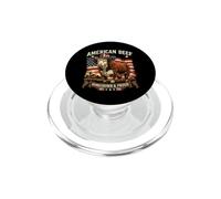 American Beef Homegrown & Proud US Flag Patriotic Cattle PopSockets PopGrip for MagSafe