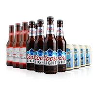 American Beer Variety Pack - 14 Bottle & Can Mixed Case - Blue Moon Belgian White, Coors Light Lager, Budweiser