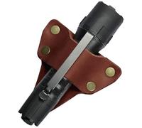 American Bench Craft Tactical Leather Flashlight Holster | EDC Flashlight Holder for Duty Belt or Tool Belt | Tactical Pouch fits Maglite Mag-Tac CR123, Streamlight PolyTac 88850, Fenix PD35 - Brown