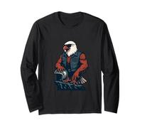 American Biker Eagle Standing Proud on The Open Road Long Sleeve T-Shirt