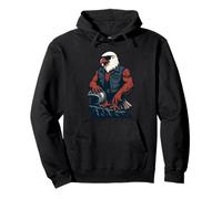 American Biker Eagle Standing Proud on the Open Road Pullover Hoodie
