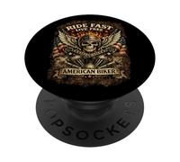 American Biker Ride Fast Live Free Design PopSockets Adhesive PopGrip
