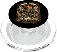 American Biker Ride Fast Live Free Design PopSockets PopGrip for MagSafe
