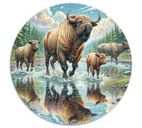 American Bison 1000 Piece Jigsaw Puzzle For Adults Challenging Game Stress Relief Puzzle Exercise The Memory of The Brain for Adults And Kids, Age 12 Years Up 1000pcs (67.5x67.5cm)