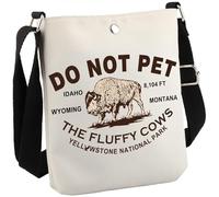 American Bison Buffalo Gift Wyoming Souvenir - Do Not Pet the Fluffy Cows Quote Makeup Bag, WYOMING MONTANA CB