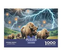 American Bison Jigsaw Puzzle Adult And Children 1000 Jigsaws Beautifully Illustrated Rainy Days Fun Activities Birthday Jumbo for Boys And Girls 52x38cm/1000pcs