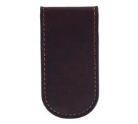 American Bison Men's Oil Pull Up Leather Magnetic Money Clip, Brown