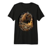 American Bison Prairie Wilderness Landscape Bison Premium T-Shirt