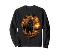 American Bison Sunset Wildlife Art Majestic Buffalo Sweatshirt