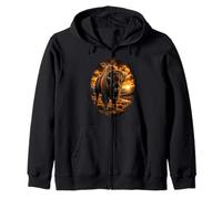 American Bison Sunset Wildlife Art Majestic Buffalo Zip Hoodie