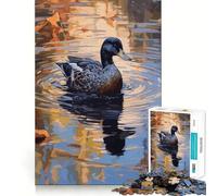 American Black Duck 1000 Piece Jigsaws for Adults Mind Train Fun Precision Cut Smooth Edges Absorbing Activity for Quiet Nights (38x52cm)
