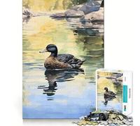American Black Duck Jigsaw Puzzles for Teenagers 1000 Mental Fun Game Clean Seamless Connection Engaging Way to Pass Free Hours (50x75cm)