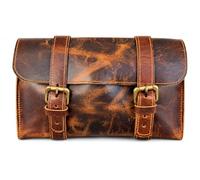 american blue Buffalo Leather Handlebar Saddle Motorcycle Bag Bicycle Tool Bag Leather Travel Accessories Bag Fork Bicycle Accessories Bicycle Carrier (Leaf)