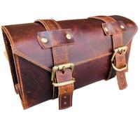 american blue Buffalo Leather Handlebar Saddle Motorcycle Tool Bag Leather Travel Accessories Bag Fork Bicycle Accessories Bicycle Carrier