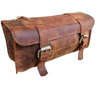 american blue Genuine Leather Handlebar Saddle Motorcycle Bag Bicycle Tool Pannier Travel Accessories Fork Bicycle Seat Accessories Cycle Carrier (Design No 1)
