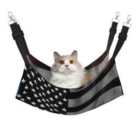 American Blue Line Flag Hanging Pet Hammock with Adjustable Straps and Metal Hooks Double Sided Bed