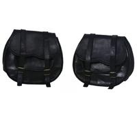 American Blue Motorcycle Saddle Bags, Bicycle Side Bag, Bicycle Tool Bag | Saddle Bags | Motorcycle Bags | Bicycle Saddle Bag | Leather Bag (2 Bags) (Black)