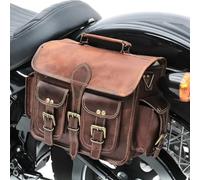 american blue Saddle Bag Motorcycles Bag Powersports Accessories Road Bicycle 13 Inches Leather Brown Scooter Panniers Saddlebags Water Saddle Rear Rack Bag Panniers for Tool Gear Pouch