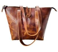 american blue Vintage Full Grain Leather Tote Bag, Women's Large Shoulder Handbag with Interior Zip Pocket, Handmade Shopping Purse, 40.64 length x10.16 Width x 30.48 Height cm (Brown)