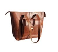 american blue Vintage Full Grain Leather Tote Bag, Women's Large Shoulder Handbag with Interior Zip Pocket, Handmade Shopping Purse, 40.64 length x10.16 Width x 30.48 Height cm (Caramel Color)