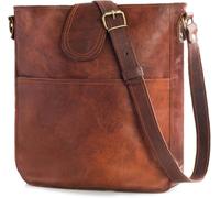 american blue Vintage Genuine Leather Tote Bag Handbag Shopper Purse Shoulder Bag for Women Office Laptop Bag, Brown, Large, Women's bag, 40,6 x 33 x 15,7