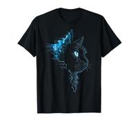 American-Bobtail Cat Blue Eyes Nature Motif Illustration T-Shirt
