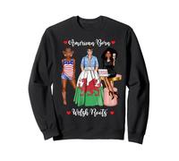 American Born Welsh Roots Black Womens African Sweatshirt