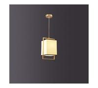 American Brass Light, with White Fabric Shade, Height Adjustable Hanging, a Decolight Fixture for Liviroom and Bedroom